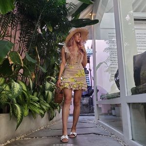 Majorelle Annalise Mini Dress (Tan Lemon; size XS)